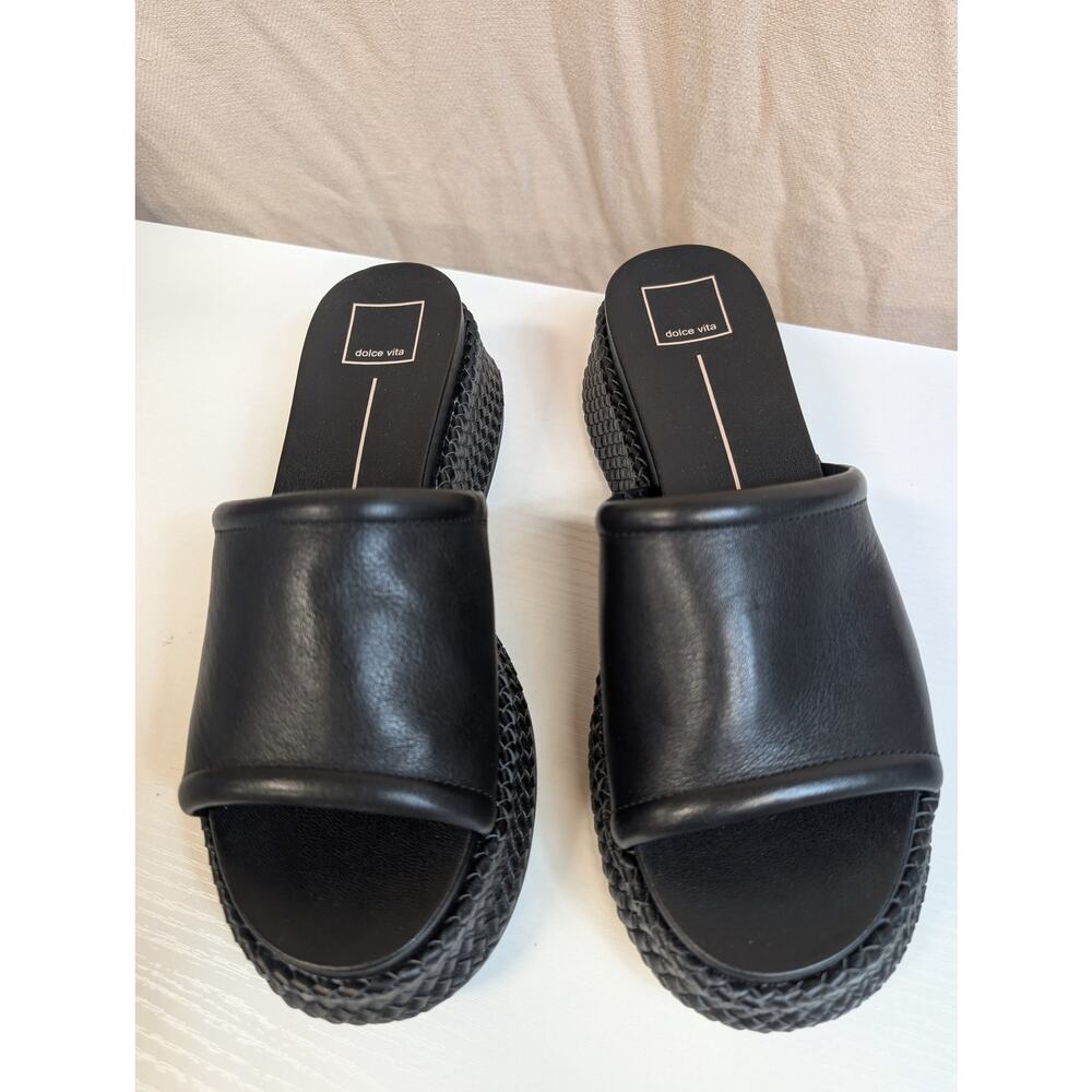 NWoB Dolce Vita Slides Women's Size 9.5 Black Wimsyn Flatform Slides (0663)